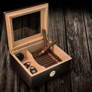 BLKSMITH HARDWOOD MAHOGANY WINDOW FRONT CIGAR HUMIDOR New Tobacco Box Container