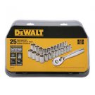 DeWalt 25 Piece 1/2-Inch Full Polish Socket Wrench Set Mechanic tools life time