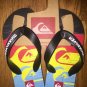 QUICKSILVER BOYS FLIP FLOPS SIZE 12  SLIP ON MULTICOLOR BEACH POOL GYM SHOWER