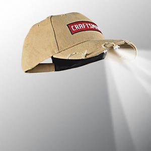 Craftsman 4 LED Adjustable Lighted Work Cap, Khaki Tan/Hiking Headlamps