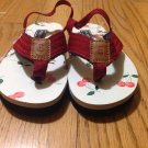 TOMMY HILFIGER FLIP FLOPS BLUE RED STRAP CHERRY DOTS SANDALS 7/8NEW KIDS TODDLER