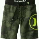 NWT $42 Boy Hurley Green Camo Logo Board Shorts Swim Trunks Sizes 08 10 16  20