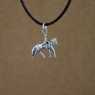 Dressage Horse and Rider Pendant with Black Cord