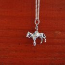 Side Saddle Women Riding Horse Pendant with 18" Chain Rare and Hard to Find