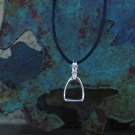 Stirrup Horse Pendant Sterling Silver Equestrian Jewelry,Stirrup Horse Jewelry