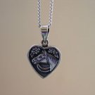 Horse Head in a Heart Pendant with 18" Chain Sterling Silver, Equestrian Gifts