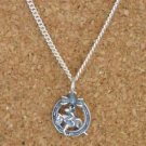 Hunter Jumper in Horse Shoe Bow Charm Pendant with 18"Chain Equestrian Gifts