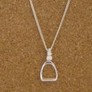 Stirrup Horse Pendant Sterling Silver Equestrian Gifts 18" Chain,Stirrup Jewelry