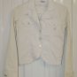 CUTE OFF-WHITE HYDRAULIC TEXTURED JACKET TOP sz S