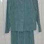 SOFT SAGE GREEN LESLIE FAY 2PC DRESS OUTFIT TOP SKIRT sz 8