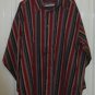 EXCELLENT BLACK & BURGUNDY STRIPED PUNTODUE BUTTON FRONT SHIRT sz 2X