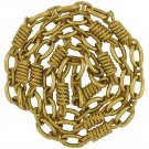Rope Design and High Polished Long Gold Necklace