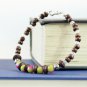 Obsidian and Glass Beaded Bracelet