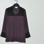 Women's top blouse maroon & black medium graver studio long sleeve velvet
