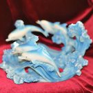 Dolphins Figurines Home Decor for Wall or Table 4 adult &1 baby dolphin 9''Round