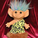 Weeda Wishnick Troll Doll Green Pink Blue Hair 1970's The Caveman Troll Vintage