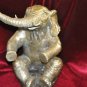 Sitting Elephant Silver Color 12''Tall 8''Wide 8''Deep Resin Material Antique