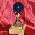 Vintage Crystal Ball Marble & Metal Display Stand made in Spain 7''tall
