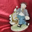 ART CERAMIC STATUE "THE ARTIST" VERY DETAILED ART WORK 8" Tall X 5" Long
