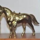 Brass Horse Gold Color Figurine Realistic Details 6' X 5"