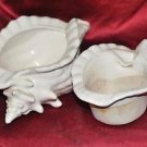 Ceramic Seashell Double candle holder comes with Candle 9" X 5" X 4"