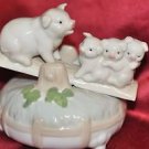 Ceramic Pigs on a See Saw Music Box 5" X 4"