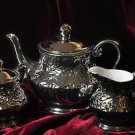 Coffee,Sugar and Creamer Acrylic, Dishwasher Safe, Silver, Solid and Tea set