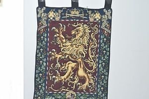 CREST Medieval LION Tapestry Wall Hanging 32" X 12"