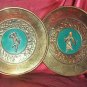 Oriental Decorative Plates 2 Metal Wall Decor His and Hers.. 11" round