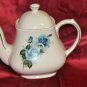 Teapot Large white with Blue Rose Flower.