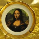 Limoges Mona Lisa Made in France Porcelain D'Art Gold Trim with Smile Plate 4''
