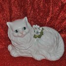 Decorative Porcelain Cat Home Decor 7''Tall by 9''Long Mixed Materials and