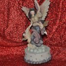 Angel and Childrens music Box Plays Holy Night 9''Tall by 31/2''Wide