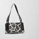 NINE CO by NINE WEST BROWN/CREAM FAUX COWHIDE PATCH COW PRINT PURSE