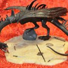Prehistoric Ancient Dragon Gothic Fantasy Figurine with Wolverine Fighting