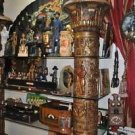 Egyptian Columns with Glass Shelves Contemporary, Design Toscano and Multi-Color