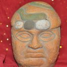 Vintage Sculpted Pottery Clay Male Bust Head Detailed Unique Handmade Display