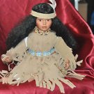 Beautiful Sitting Indian Princess Porcelain Doll 15" Tall Sitting Down
