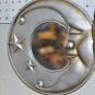 Silver Sleepy Head Half Moon Wall Mirror Contemporary, Mixed Materials Round and