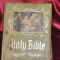 LARGE HOLY BIBLE MASTER REFERENCE EDITION GREEN COVER ILLUSTRATED 1971