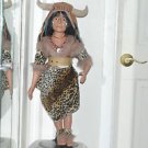 Standing Indian Chief Porcelain Figuine 28" Tall with Heavy Duty Stand Rare