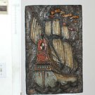 Spanish Galleon Ship 3D Wall Sculpture- 1967 dated Vanguard Studios Vanathane