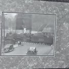 Matted Framed Photo of Box Car Train Crossing from Early 1900 16.5" 12.5"