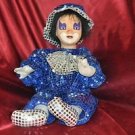 Ceramic Clown Blue outfit 18" Tall