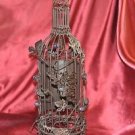 Cage Chalkboard Wine Bottle 14-Inch Metal Holder