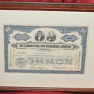 The Lehigh Coal and Navigation Company 100 Shares Framed