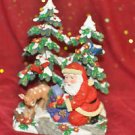 CHRISTMAS TREE W/SANTA SNOW COVERED Multi-Color, Holiday and Mixed Materials