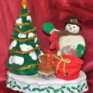 Christmas Battery Operated Snowman and Tree 11" Tall X 9" Wide