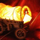 Old West Covered Chuck Wagon - Beautiful Real Wood Table Lamp