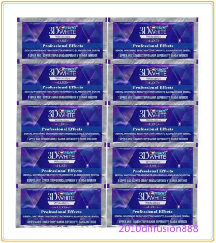 USA Crest 3D White Luxe Whitestrips Professional Effects 10 Pouches